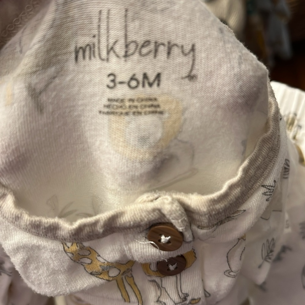 Mulberry Jungle Print Animal Print Baby 3/6 Mnths Set bamboo - Picture 5 of 5